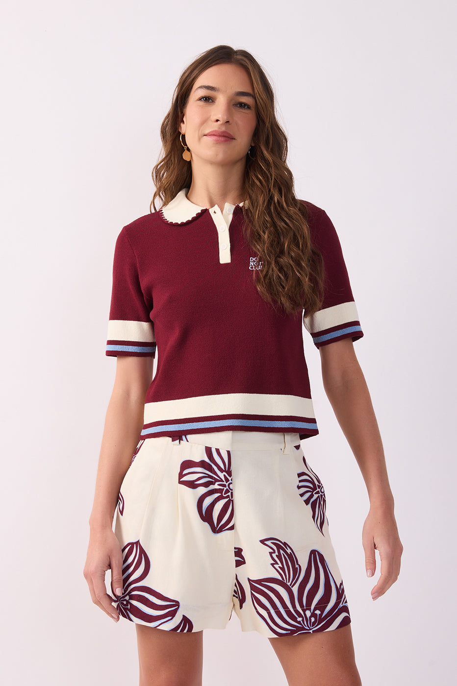 Do Nothing Embroidered Tricot Polo Shirt_2