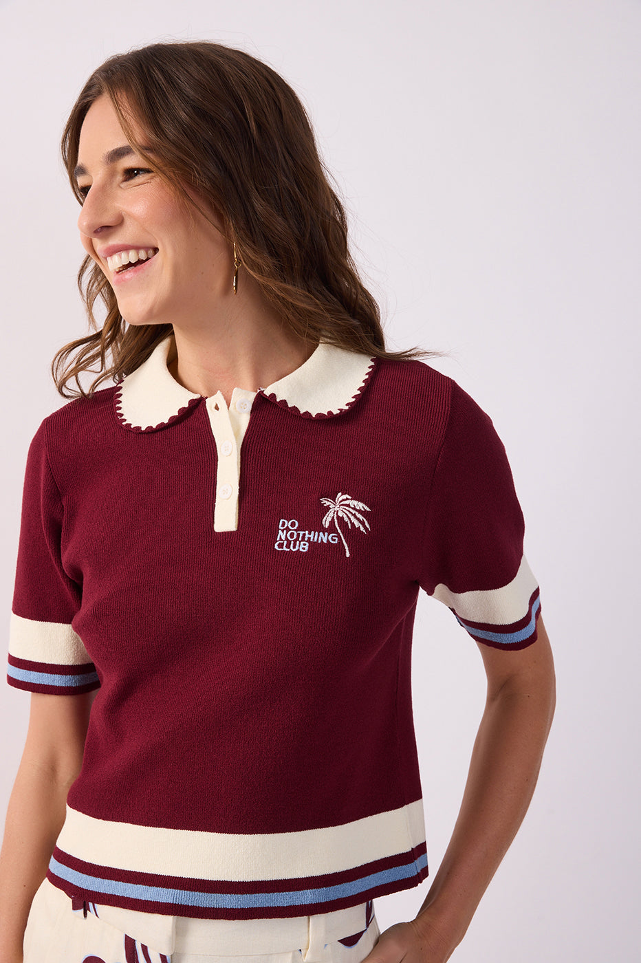 Do Nothing Embroidered Tricot Polo Shirt_4