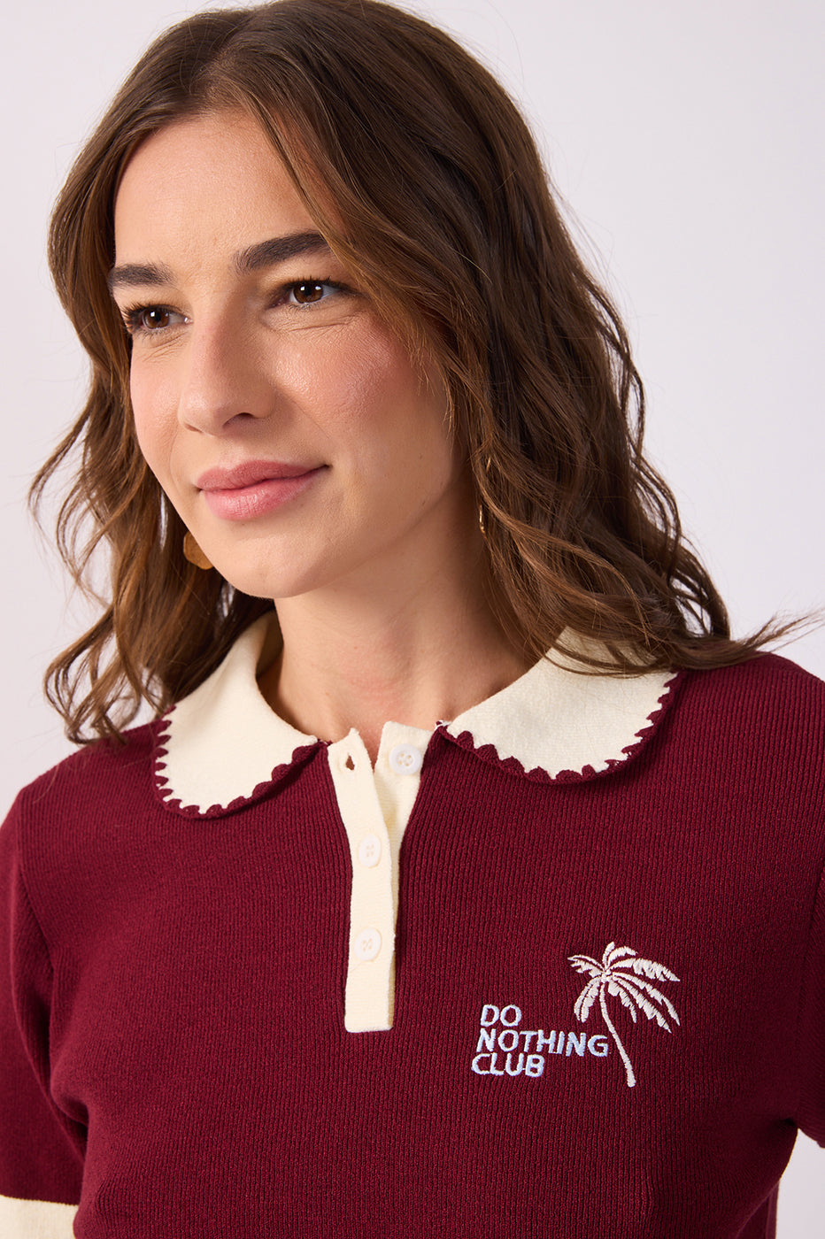 Do Nothing Embroidered Tricot Polo Shirt_5
