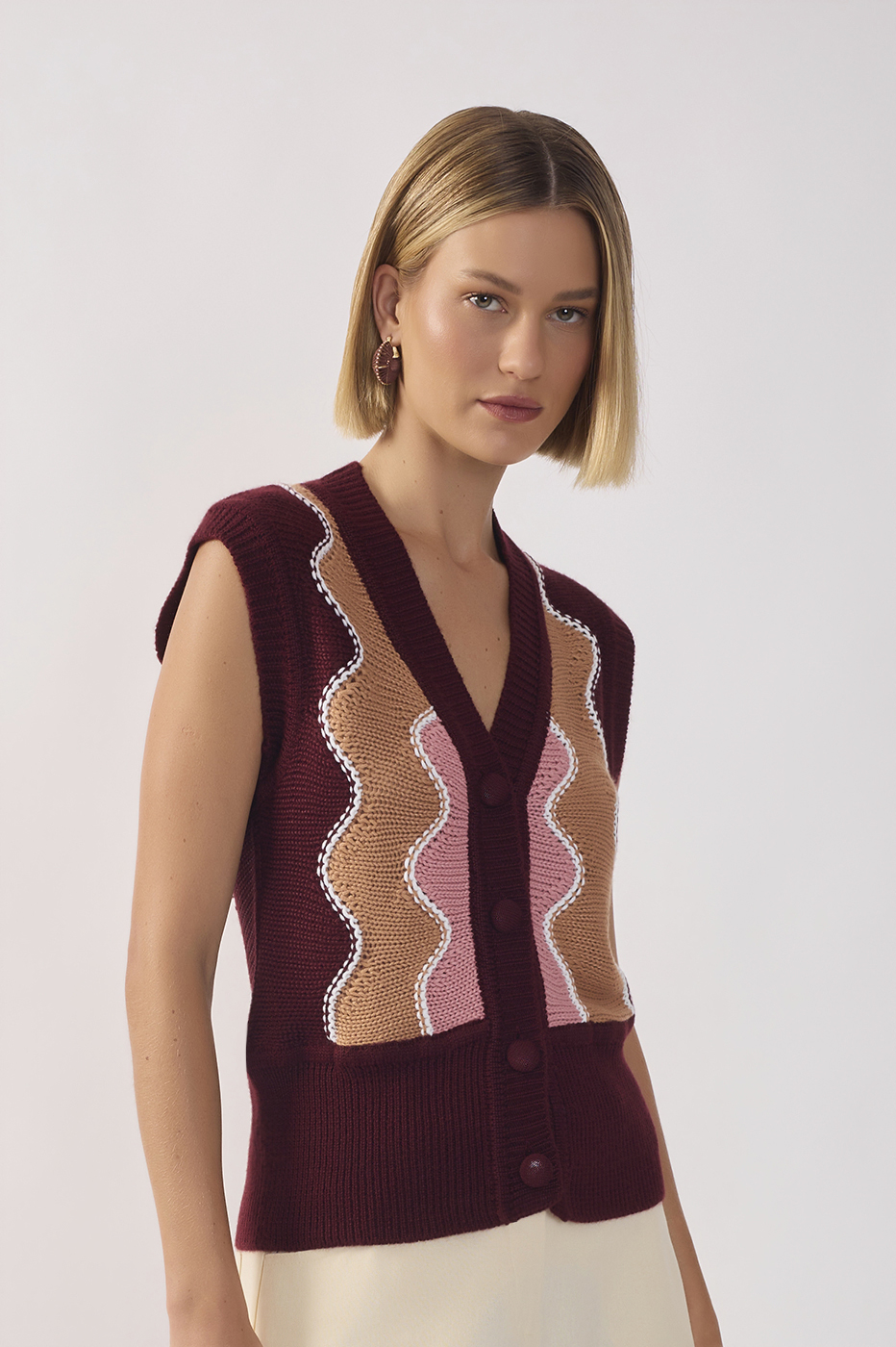 Multicolor Sleeveless Tricot Vest_3