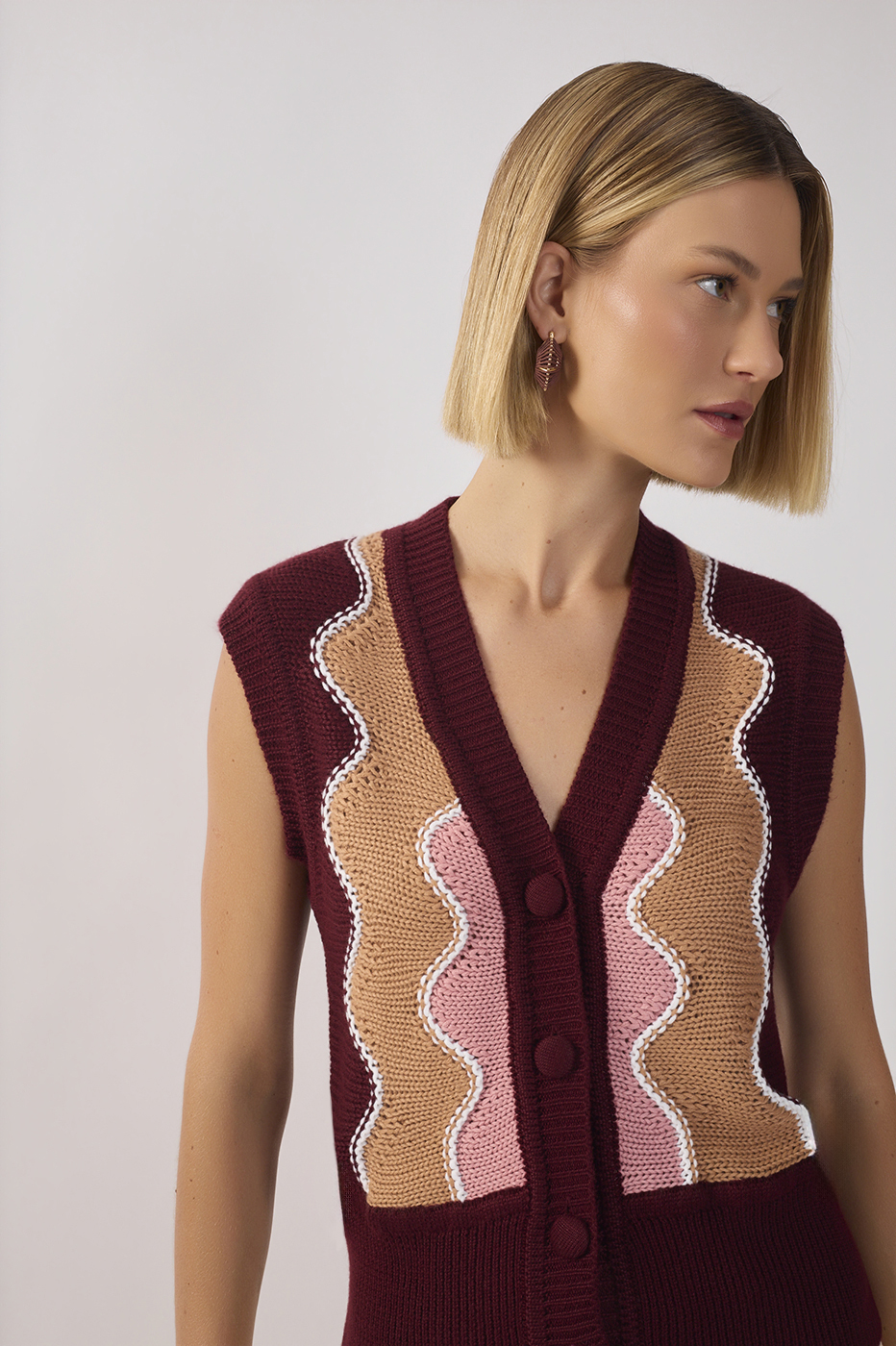 Multicolor Sleeveless Tricot Vest_4
