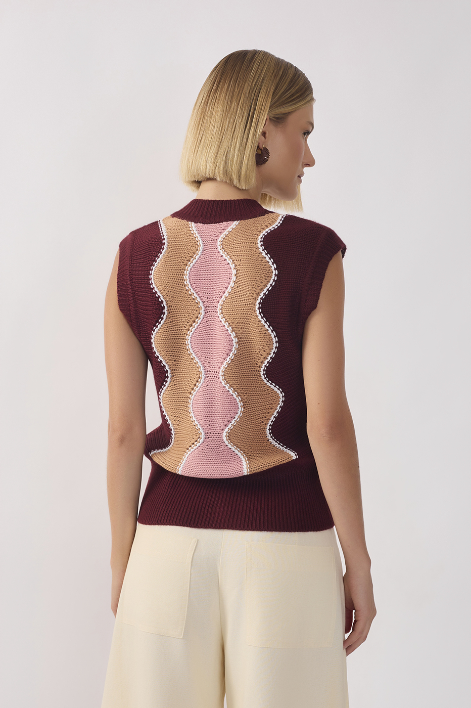Multicolor Sleeveless Tricot Vest_5