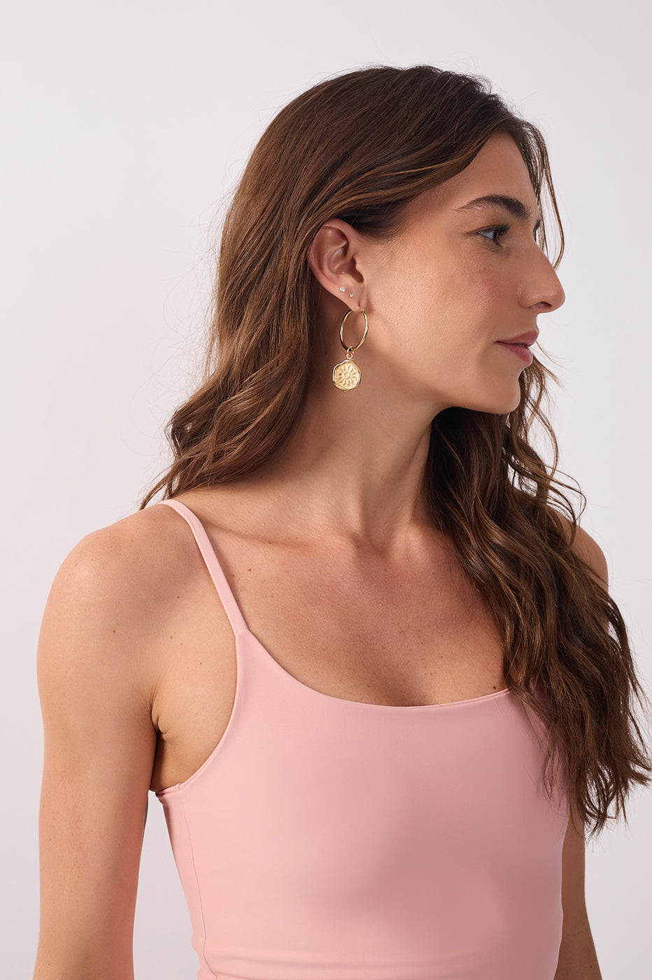 Pink Fitted Thin Straps Workout T-shirt_4