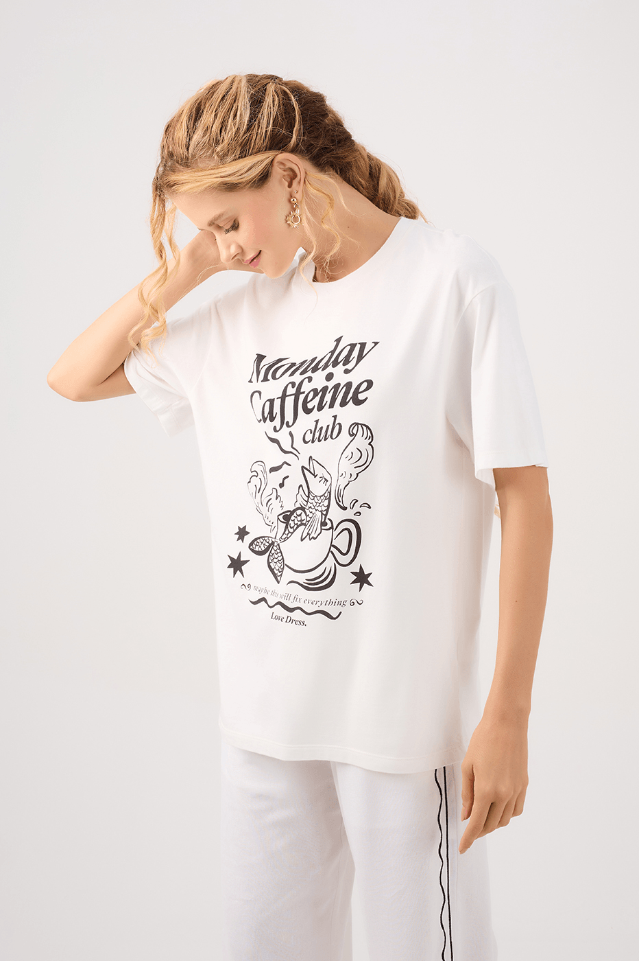 Off-White Silk "Caffeine Club" T-Shirt_2