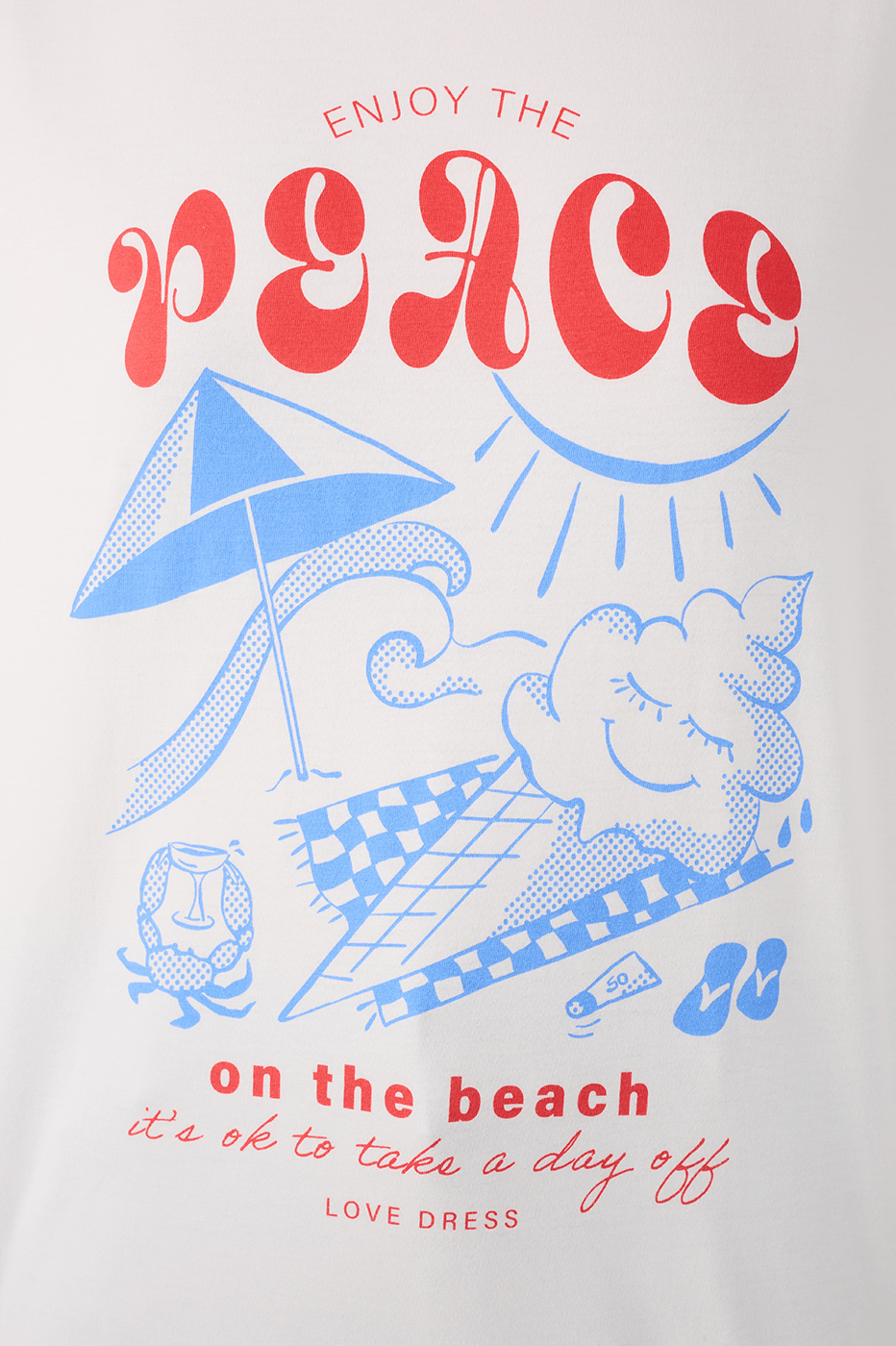 Off-White Silk "Enjoy the Peace" T-Shirt_6