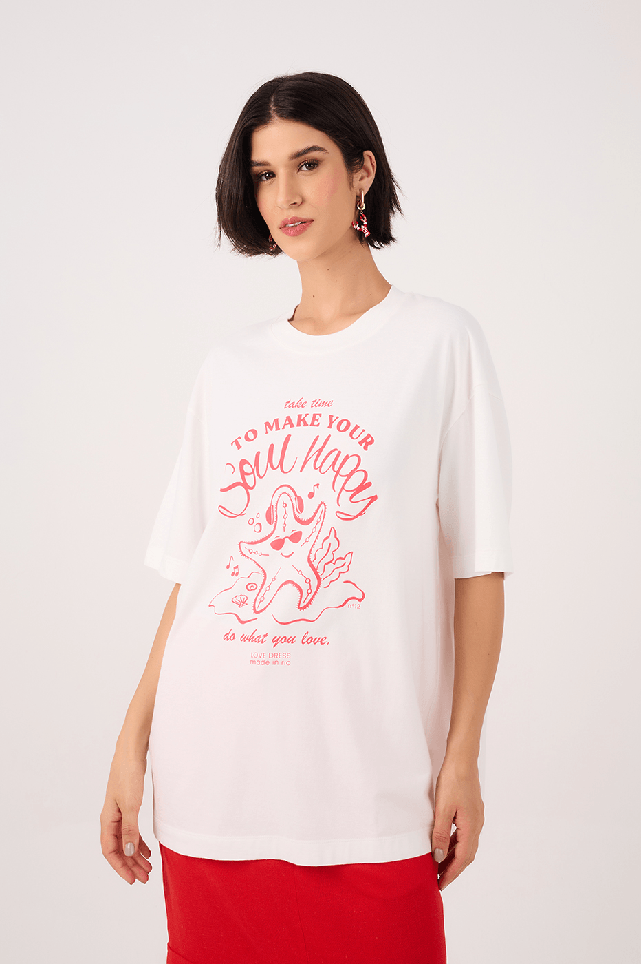 Off-White Silk "Happy Soul" T-Shirt_3