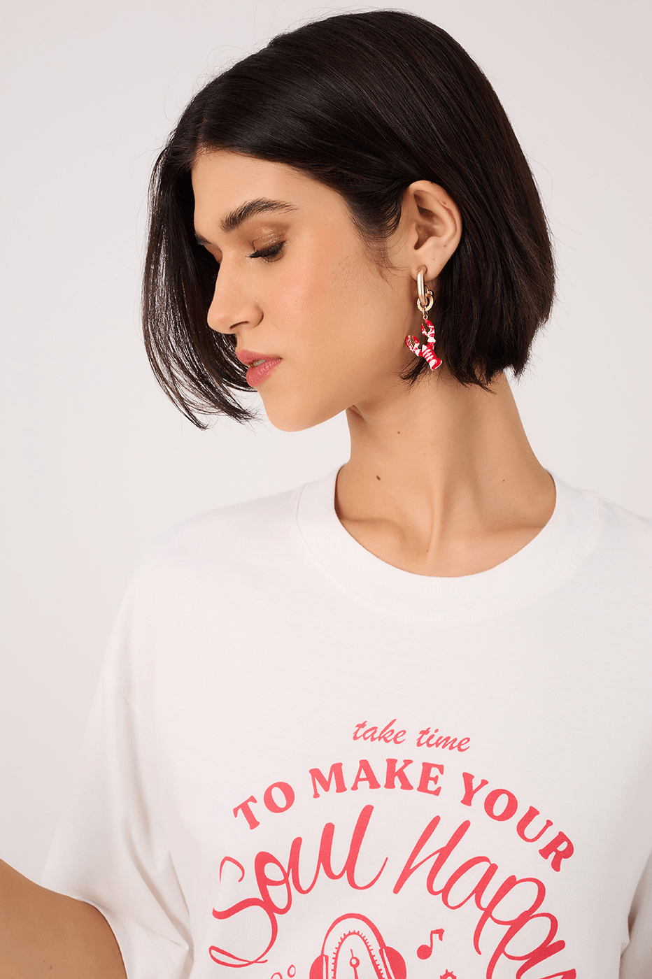 Off-White Silk "Happy Soul" T-Shirt_4