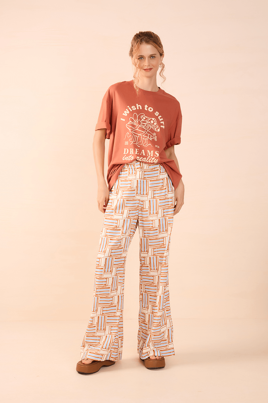 Brown Silk "Dreams" T-Shirt_1