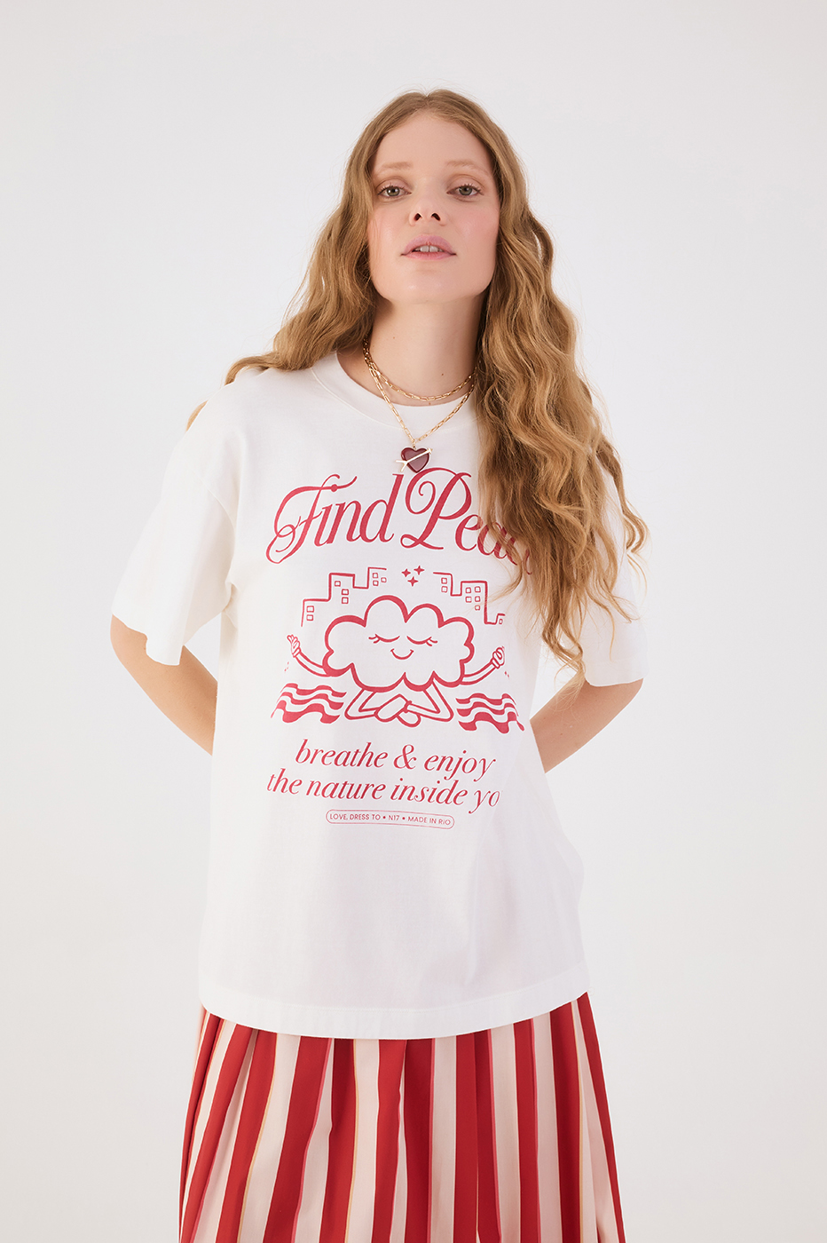 Off-White Find Peace Short Sleeve Graphic T-Shirt_3