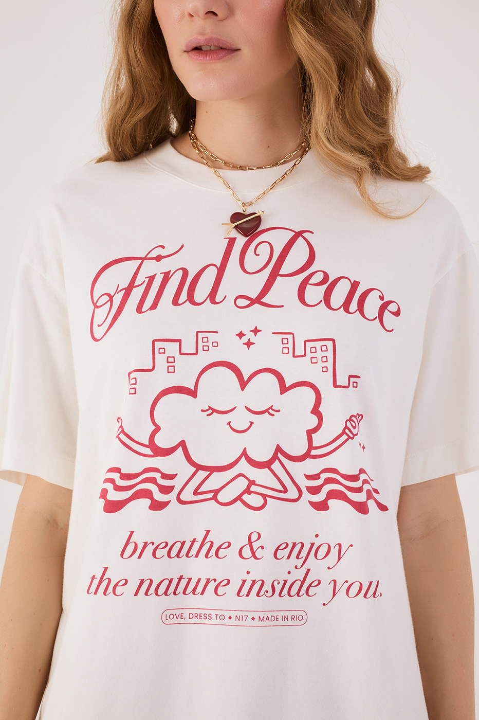 Off-White Find Peace Short Sleeve Graphic T-Shirt