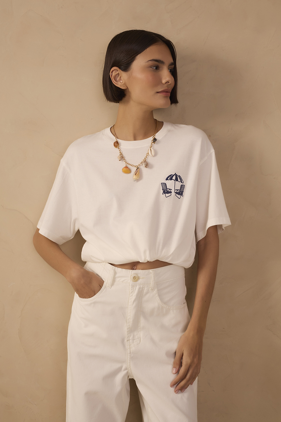 Beach Chair Embroidered T-shirt_1