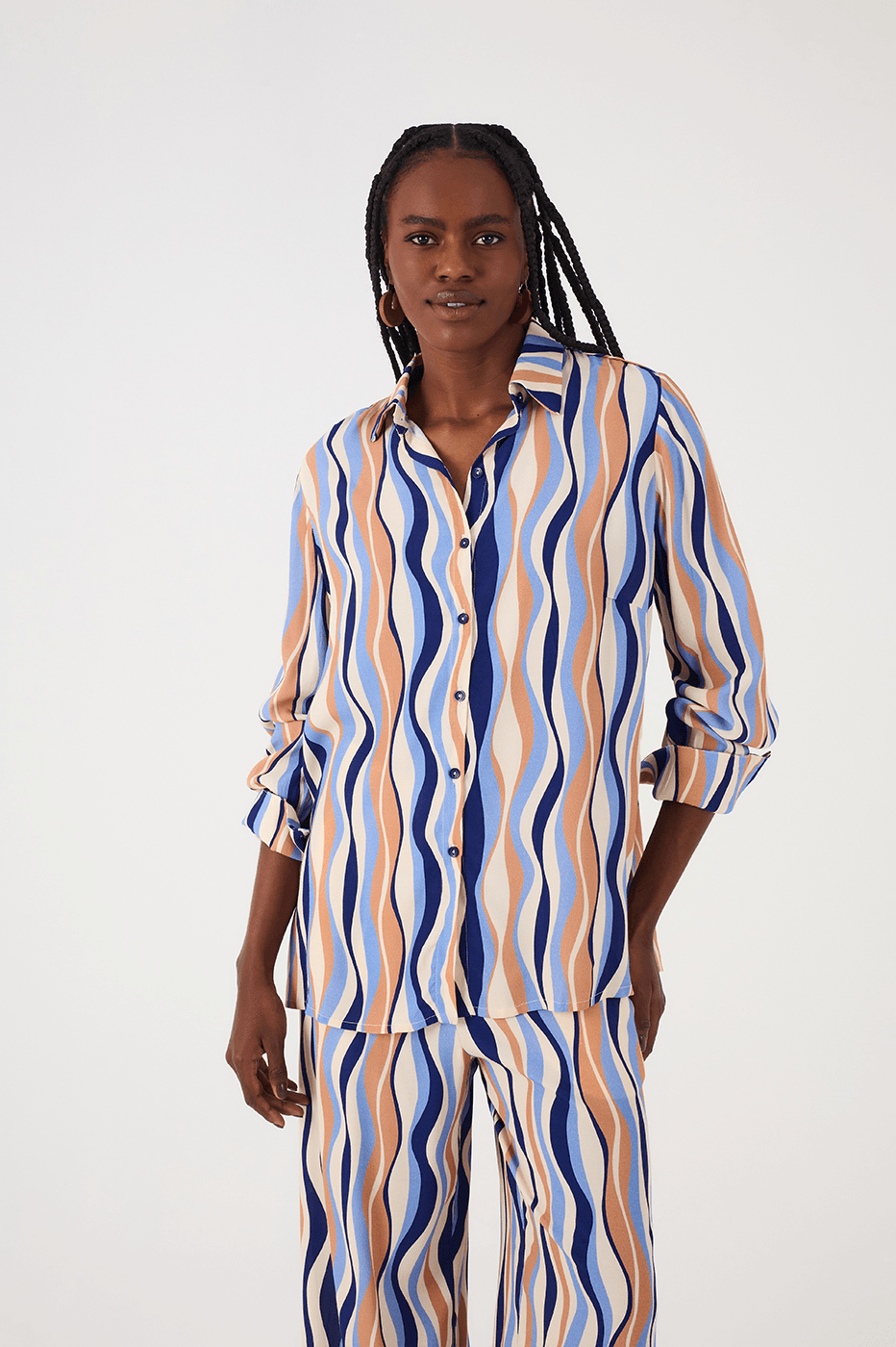Off-White Carioca Collared Buttoned Crepe Shirt_2