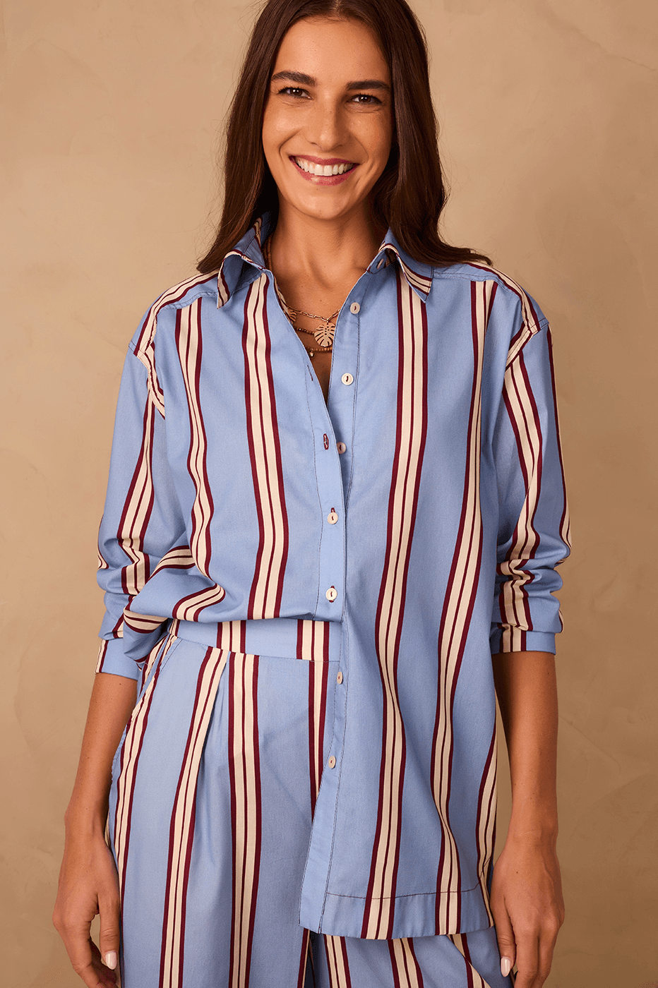 Blue Mirante Collared Buttoned Shirt
