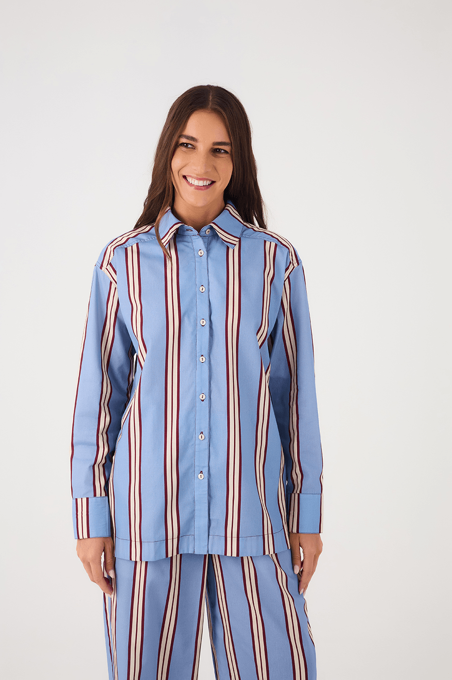 Blue Mirante Collared Buttoned Shirt