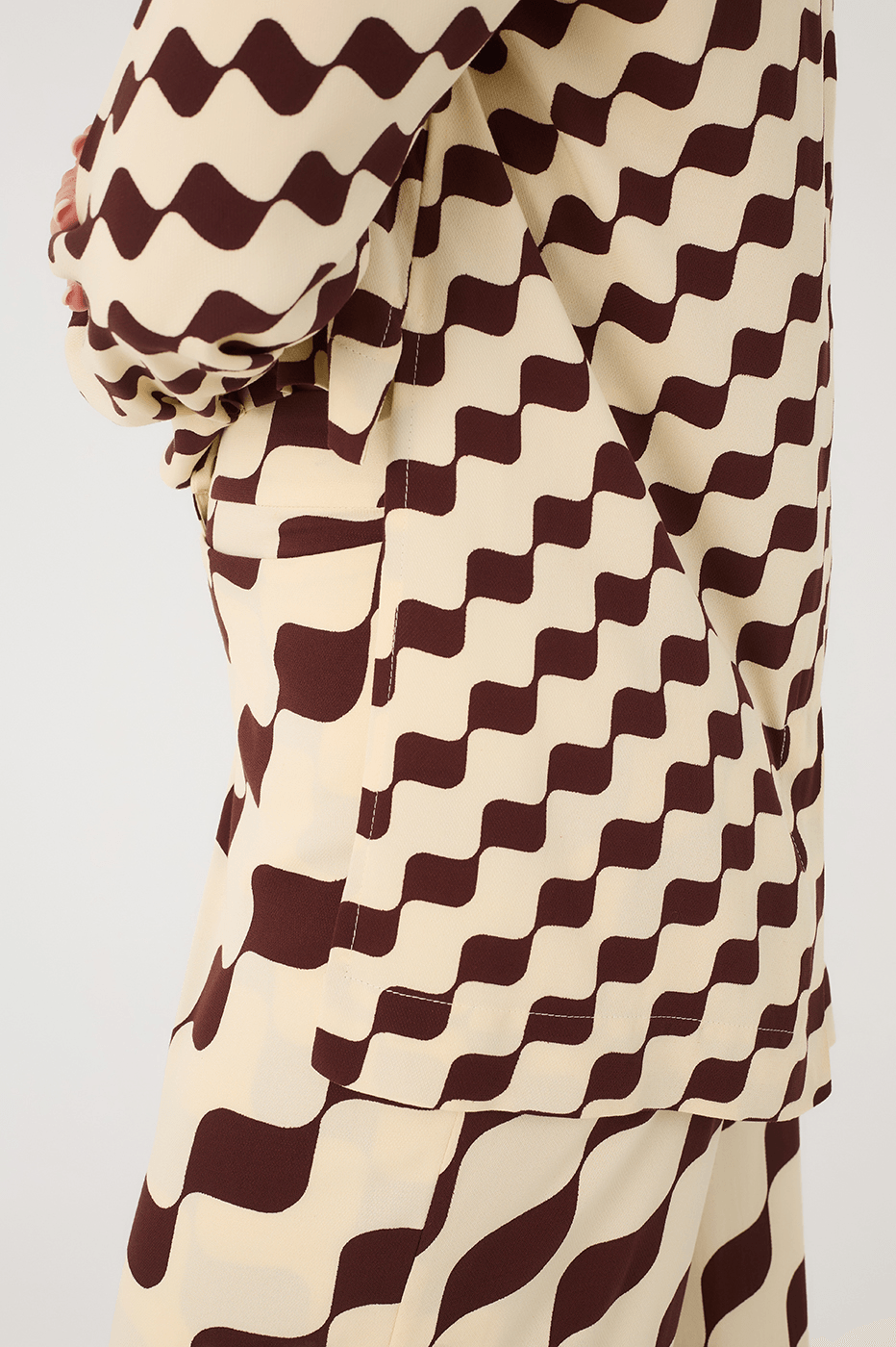 Brown Bossa Nova Collared Buttoned Crepe Shirt