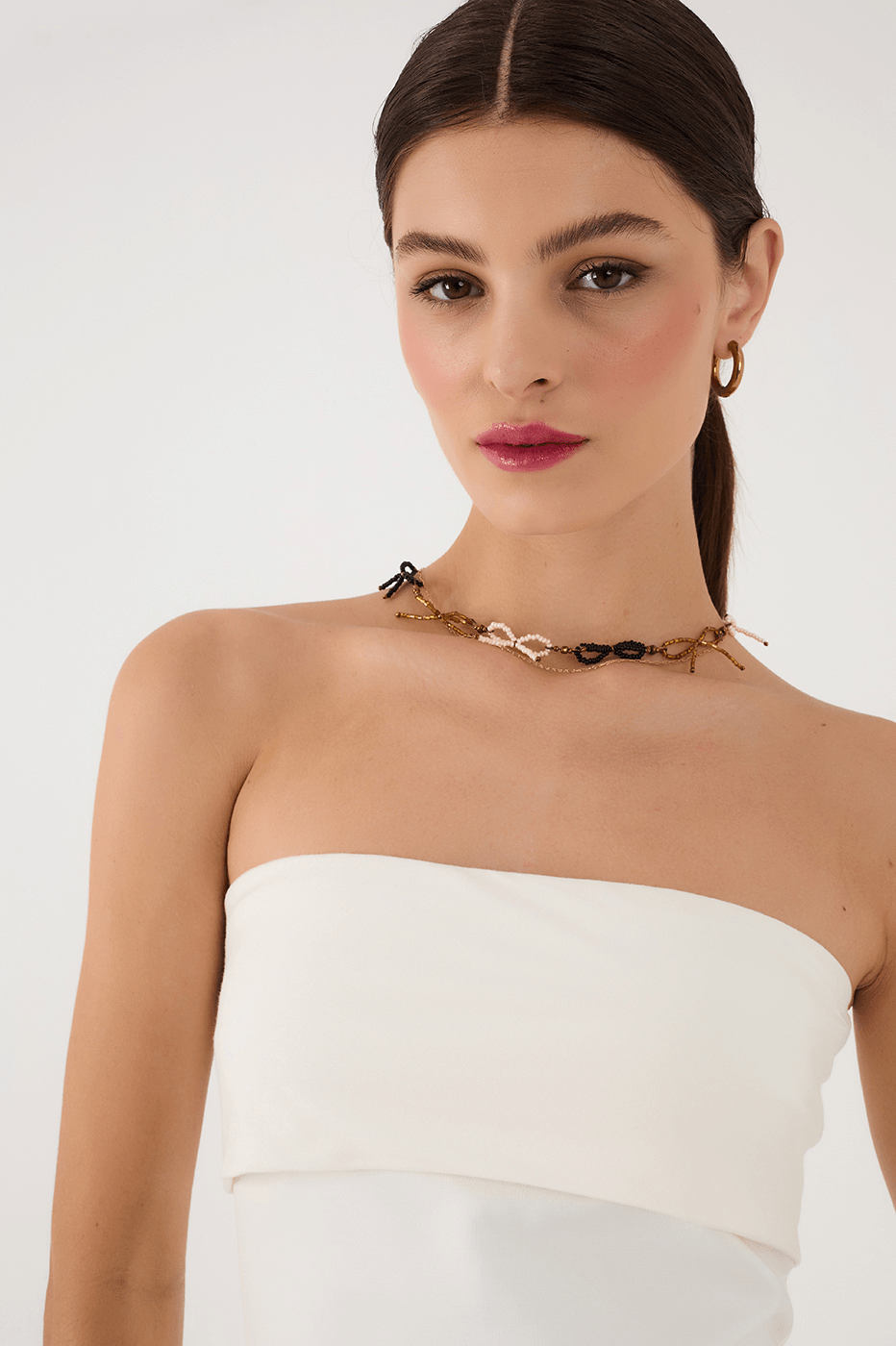 Off-White Layered Strapless Crop Top