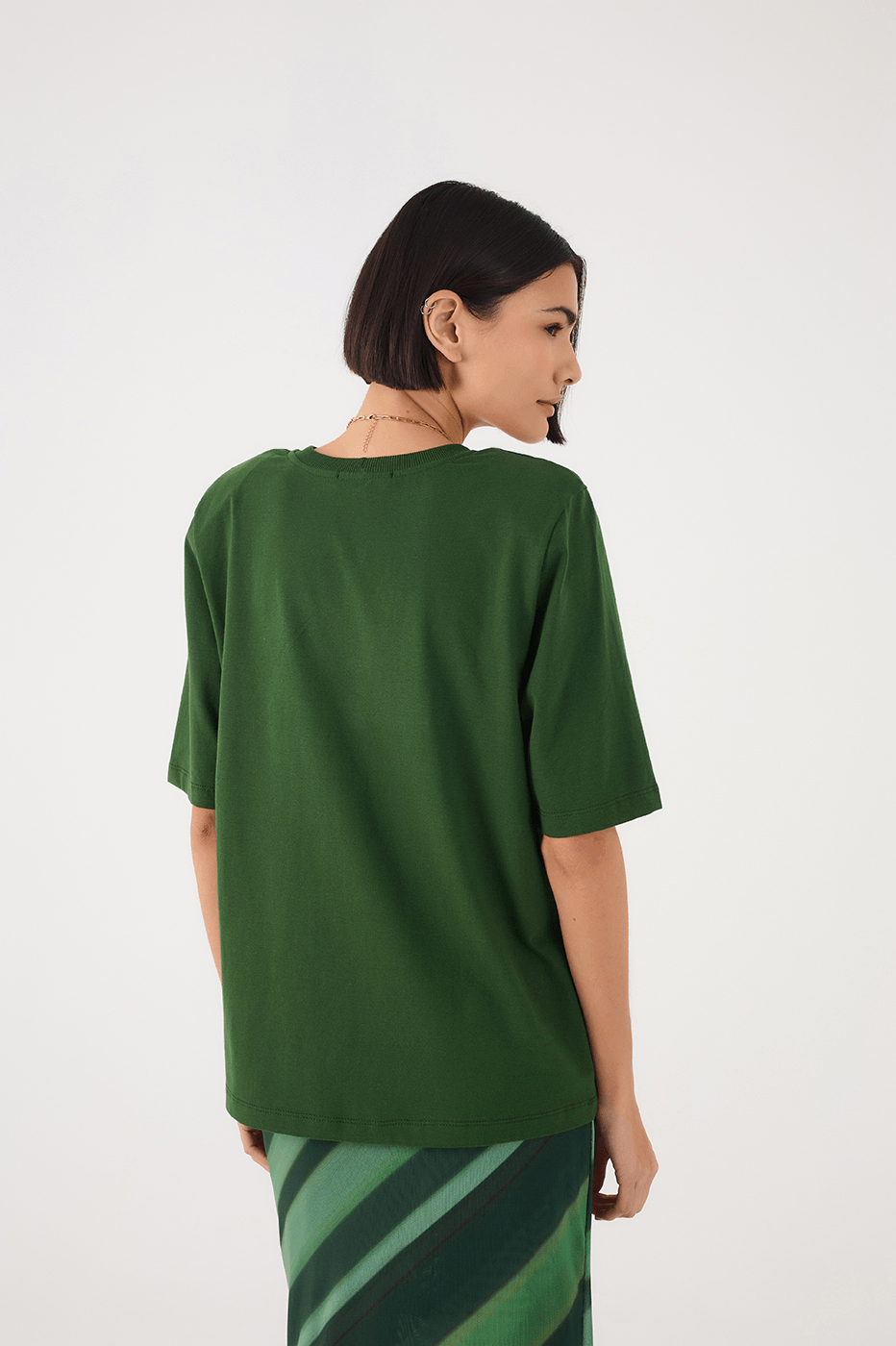 Green Botanico Padded Shoulders T-Shirt_5