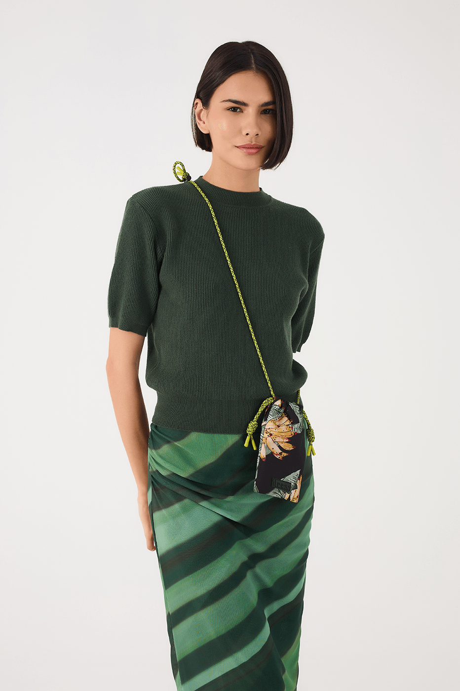 Off-White Short Sleeve Crew Neck Tricot Blouse_2