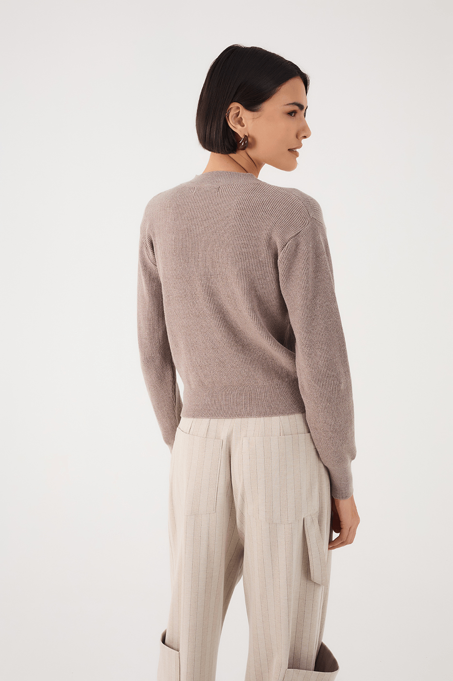 Gray Crew Neck Tricot Sweater_5