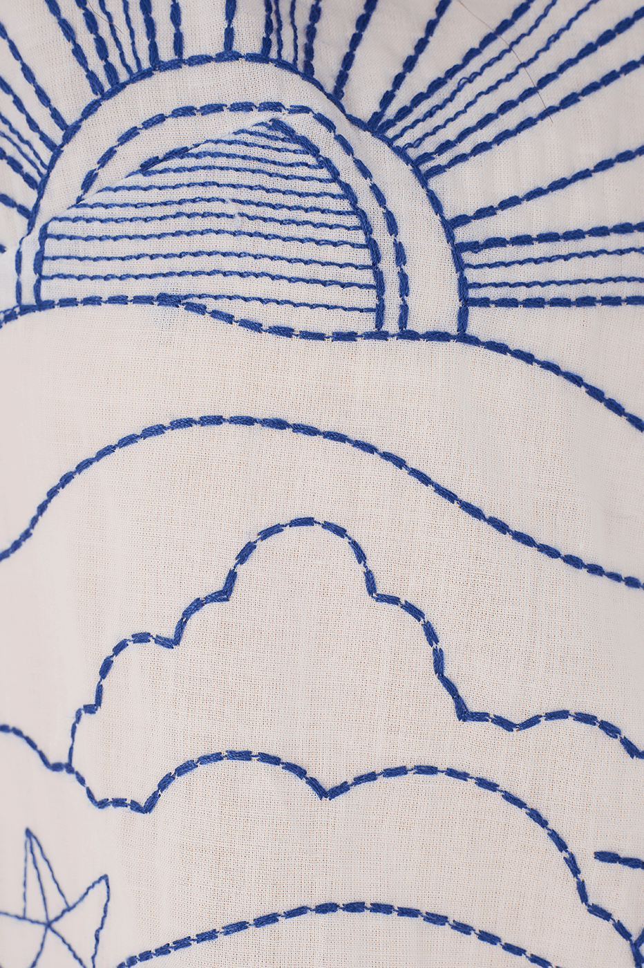 Embroidered Voile Gown