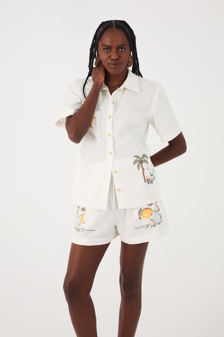 Embroidered Cotton Shirt