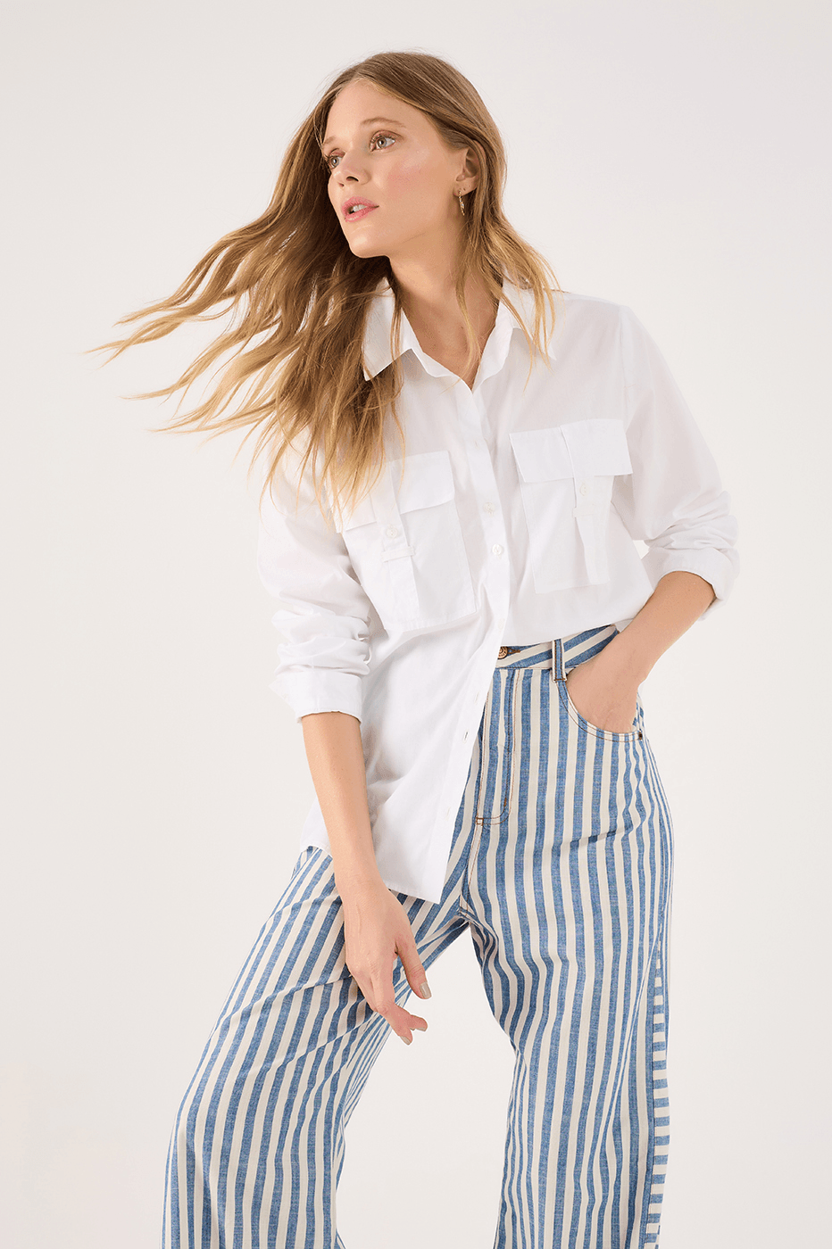 Denim Stripe Twill Pants