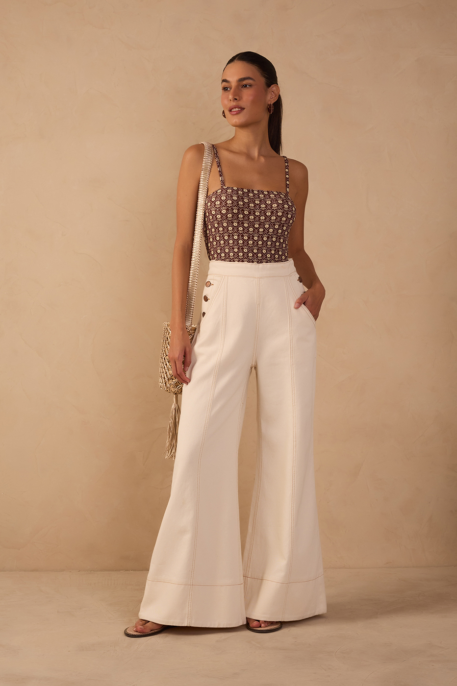 Off-White Buttoned Pockets Wide-Leg Pants_1