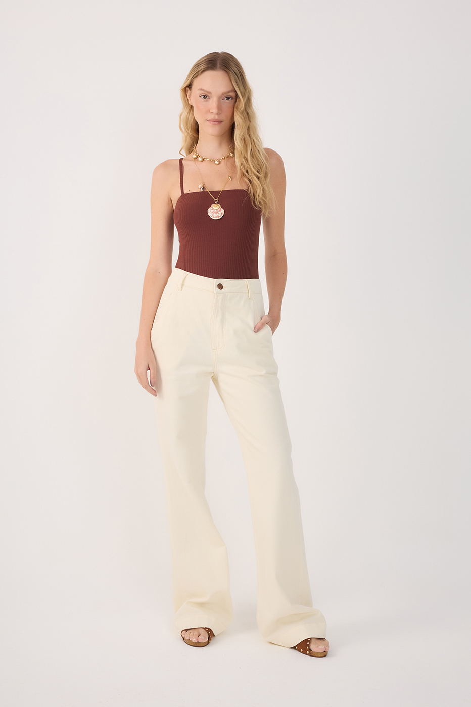 Fluid Color Twill Pants_3