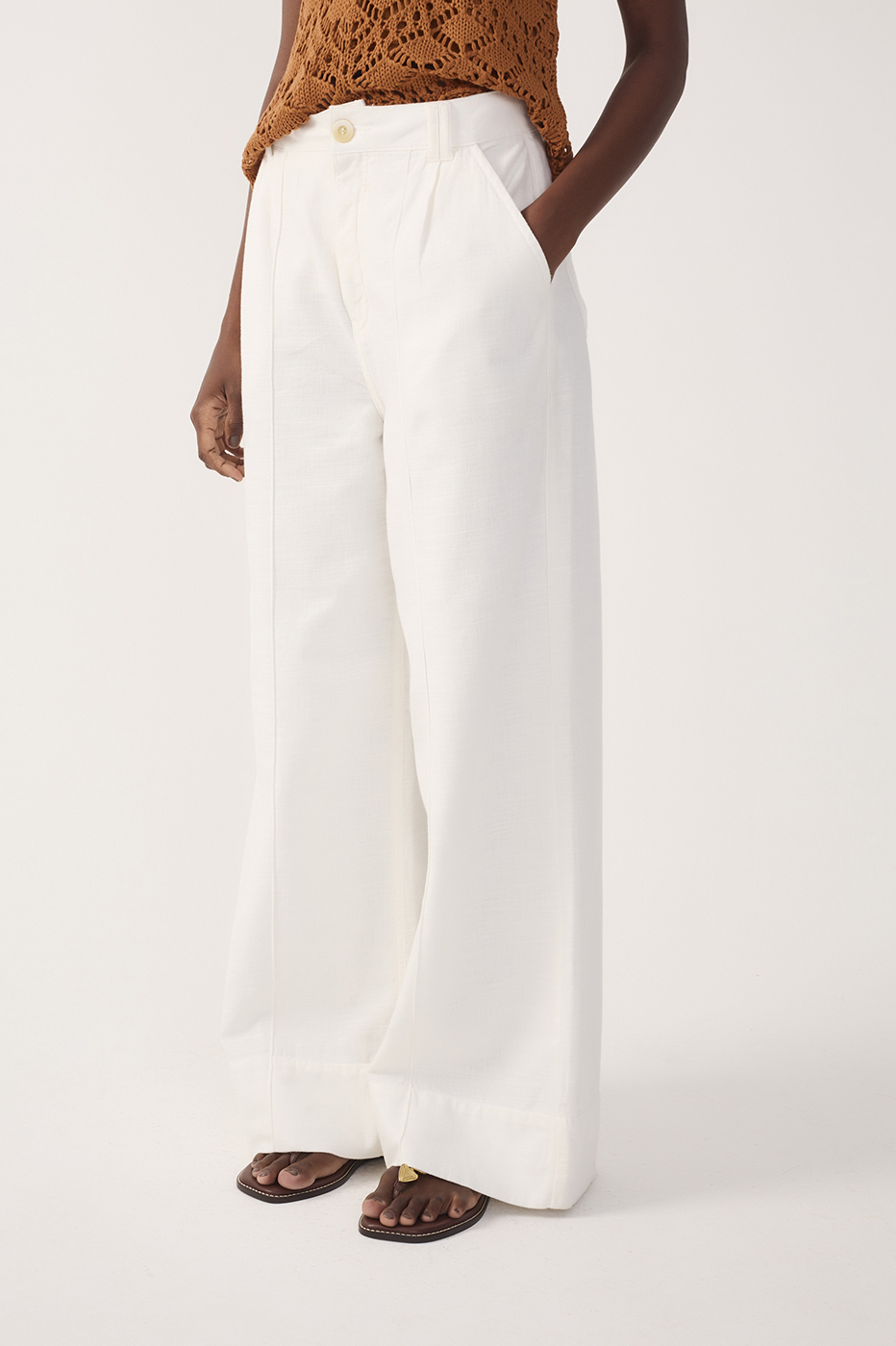 Off-White Topstitching Linen Twill Pants_4