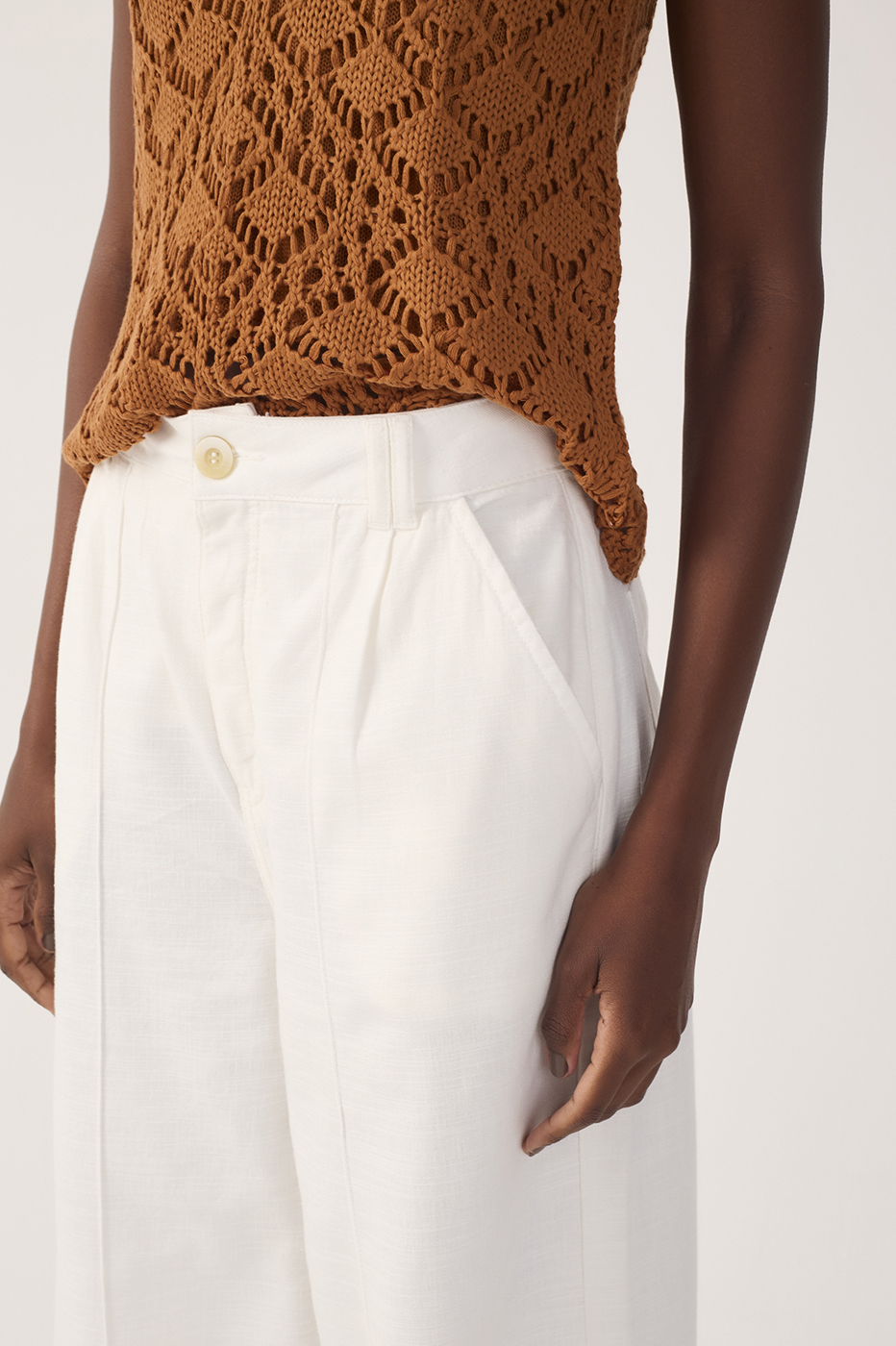Off-White Topstitching Linen Twill Pants_5