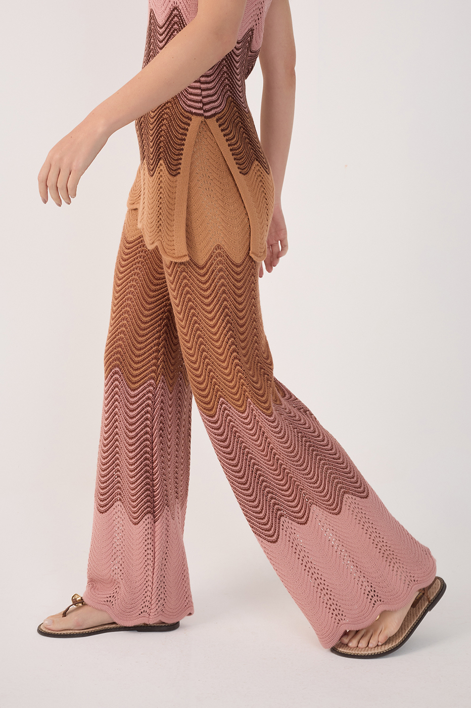 Multicolor Wide-Leg Tricot Pants_3