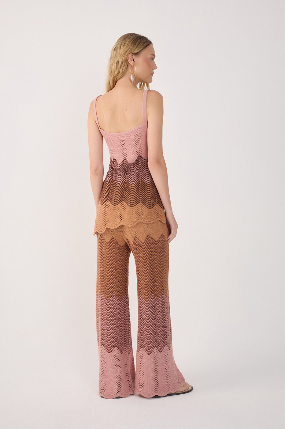 Multicolor Wide-Leg Tricot Pants_5