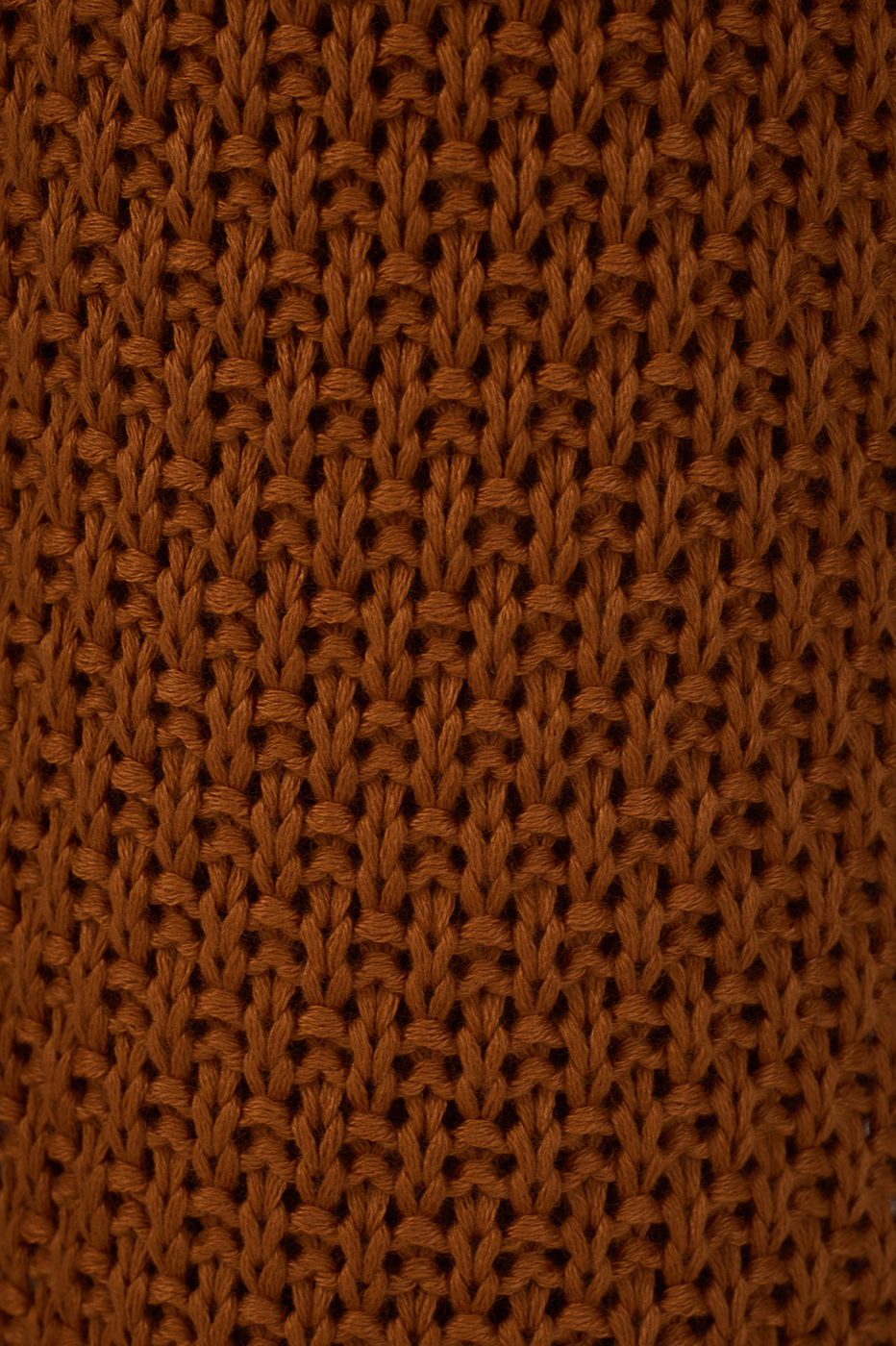 Brown Wave Hem Flared Tricot Pants_6