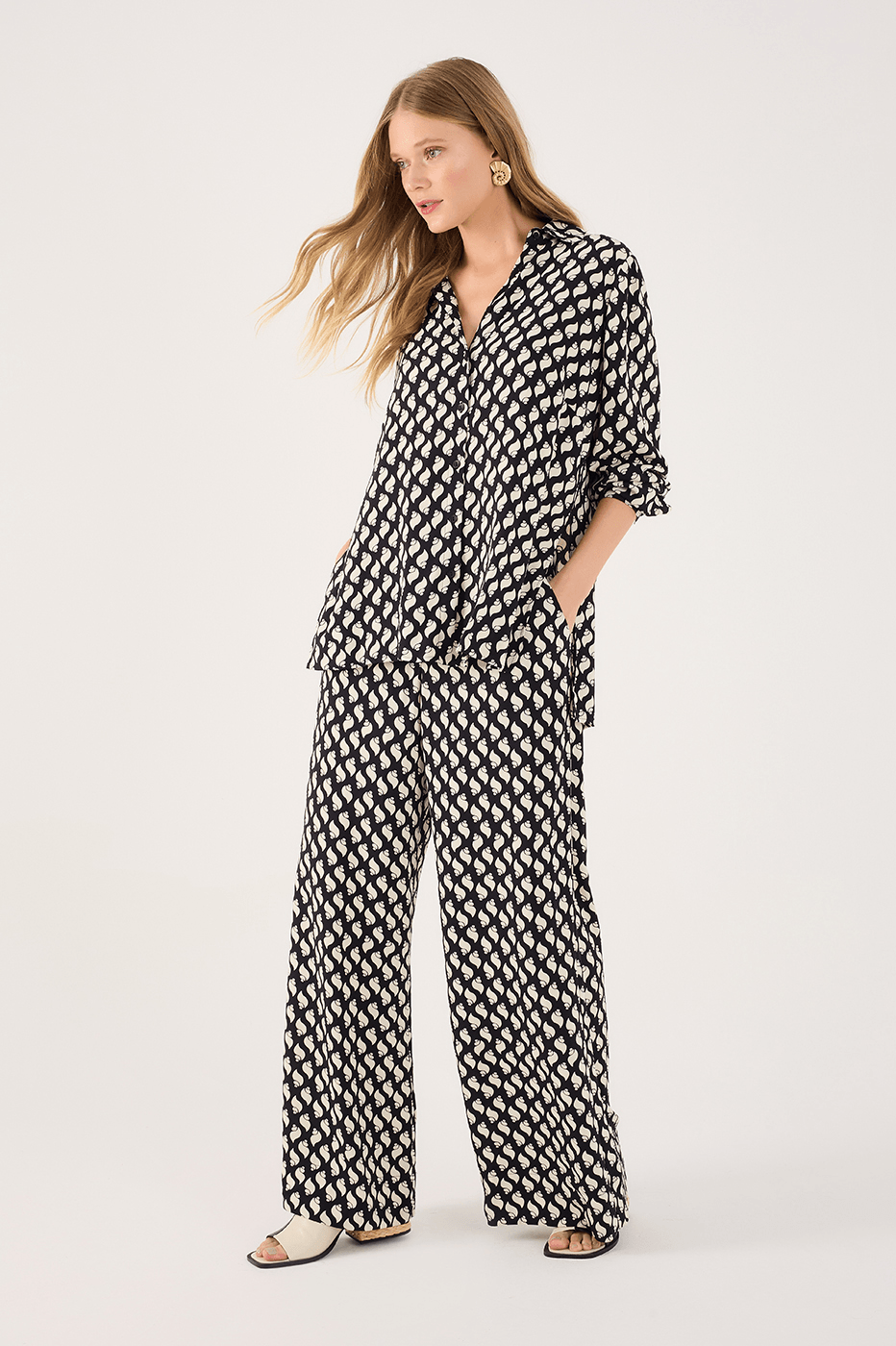 Litorânea Crepe Print Pants