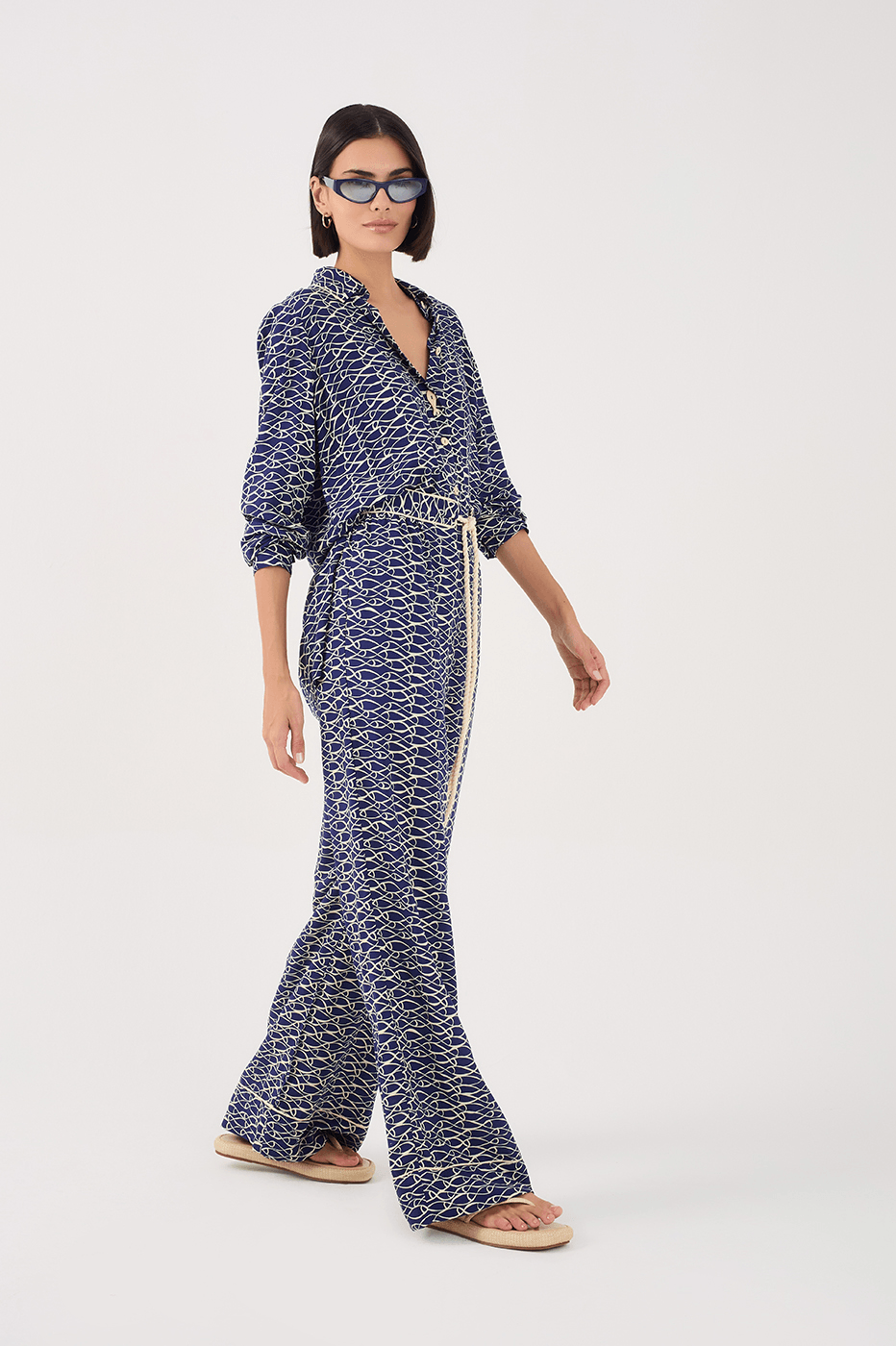 Rede Print Wide-Leg Pants_3