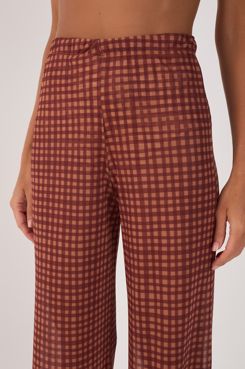 Tulle Vichy Print Pants_4