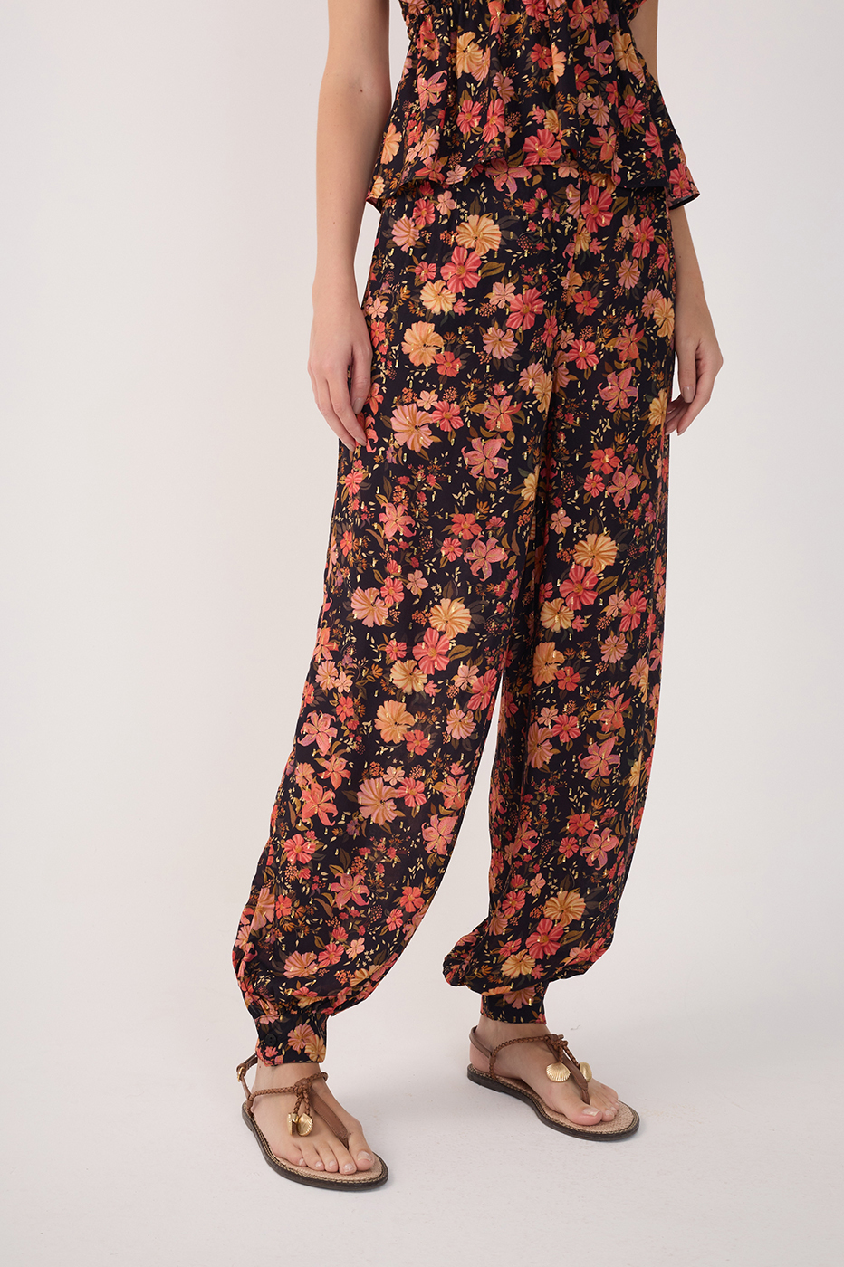 Black Encontro Lurex Wide-Leg Pants_3