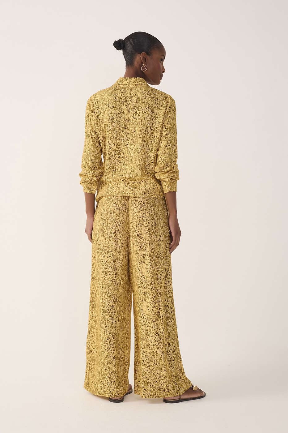 Yellow Gotas Drawstring Wide-Leg Pants_6