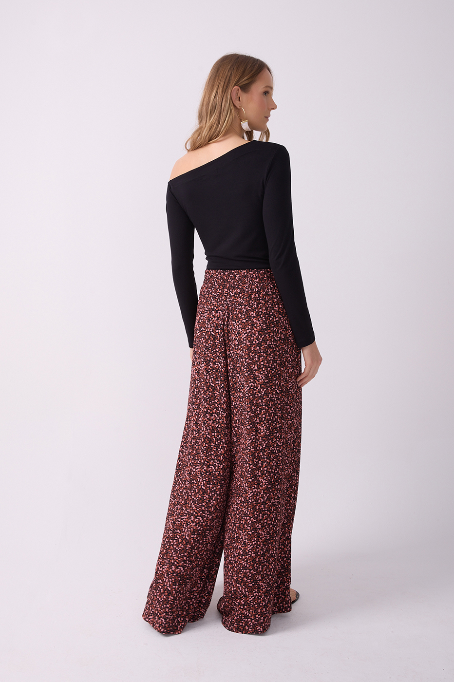 Brown Drawstring Wide-Leg Pants_6