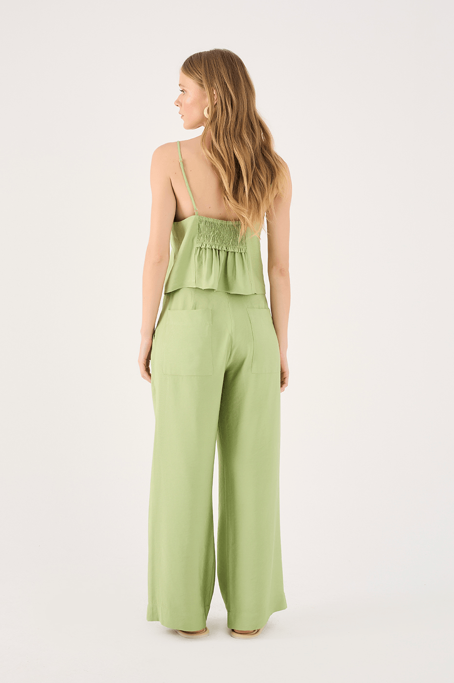Front-Pleat Wide-Leg Pants