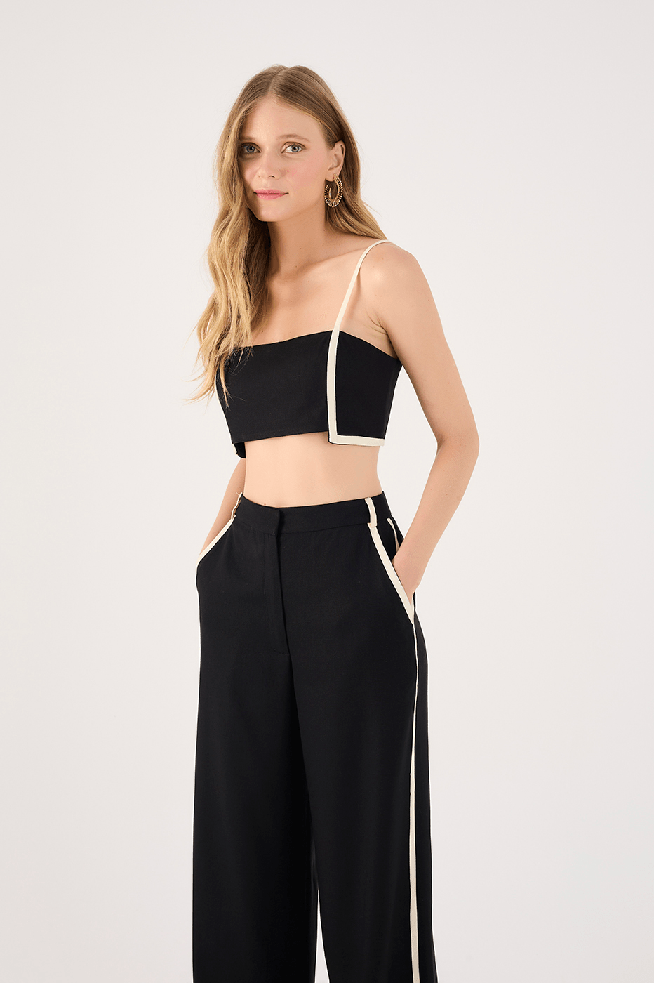 Linen Piping Pants