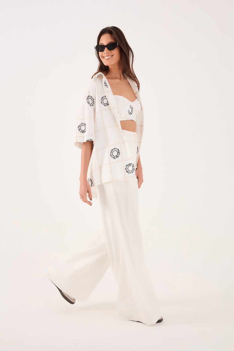 Double-Waistband Tailored Pants