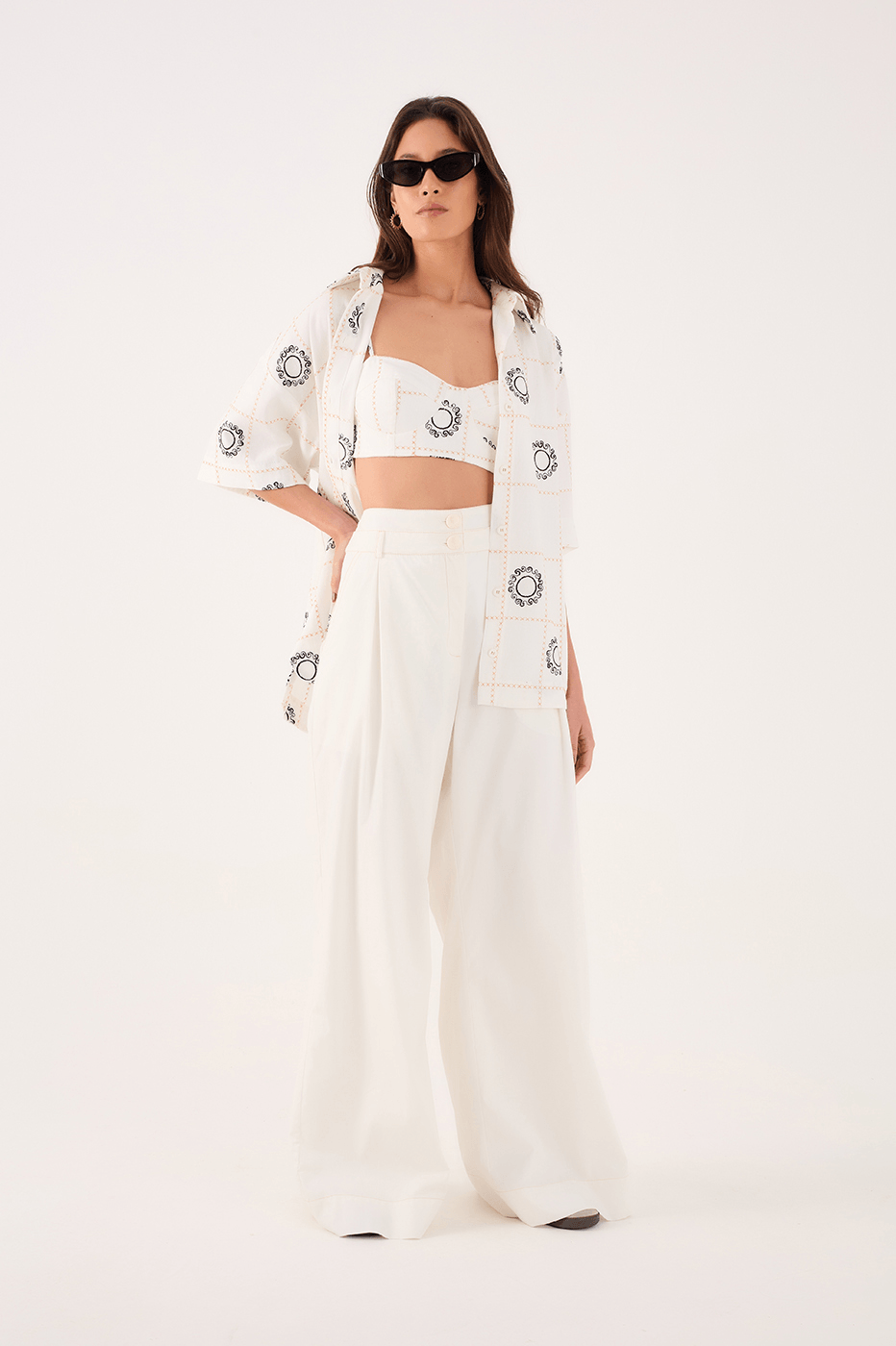 Double-Waistband Tailored Pants