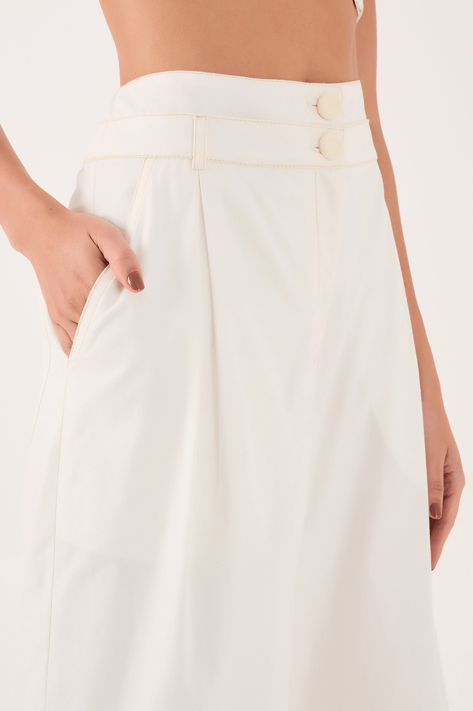 Double-Waistband Tailored Pants