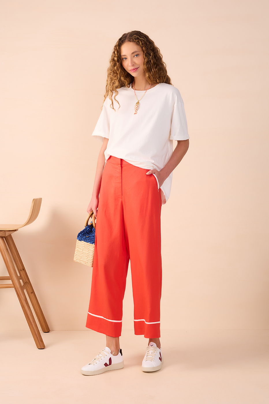 Contrast Crop Pants_1