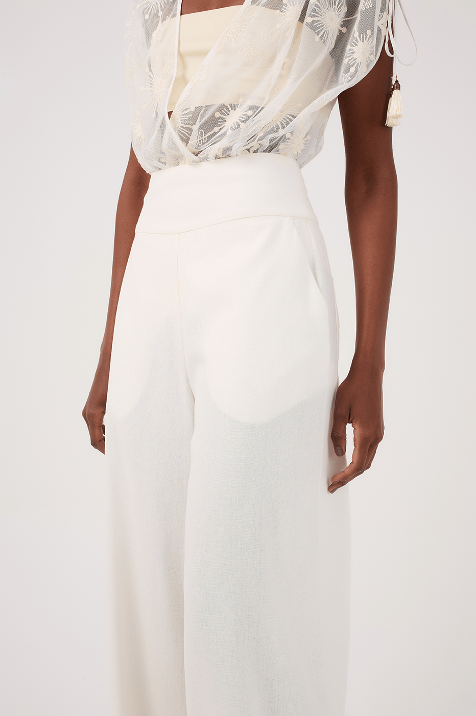 Off-White Linen Wide-Leg Pants_4