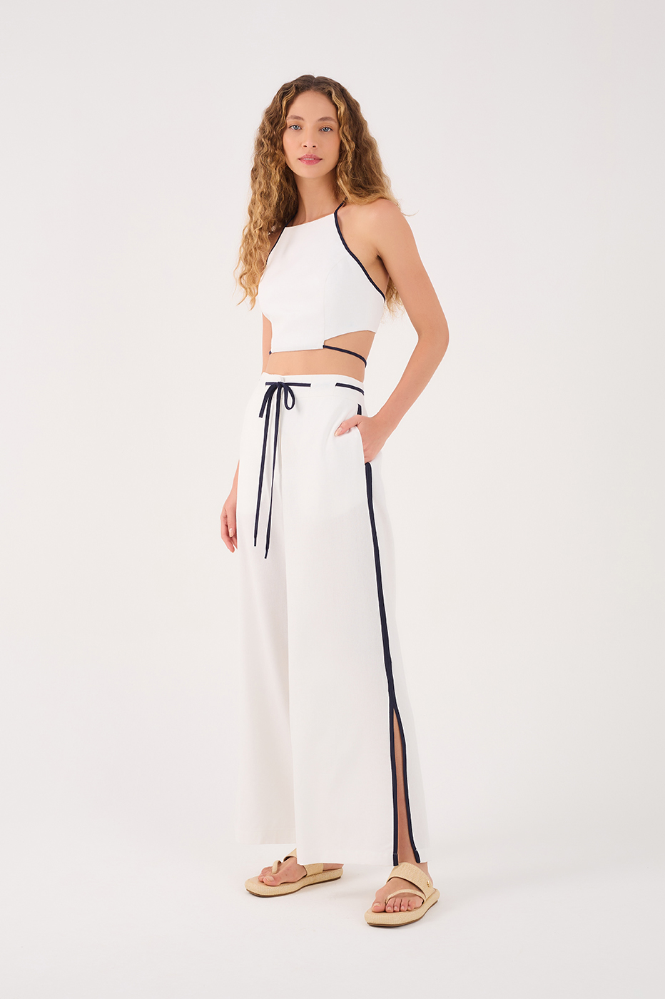 Contrast Split Hem Pant_2