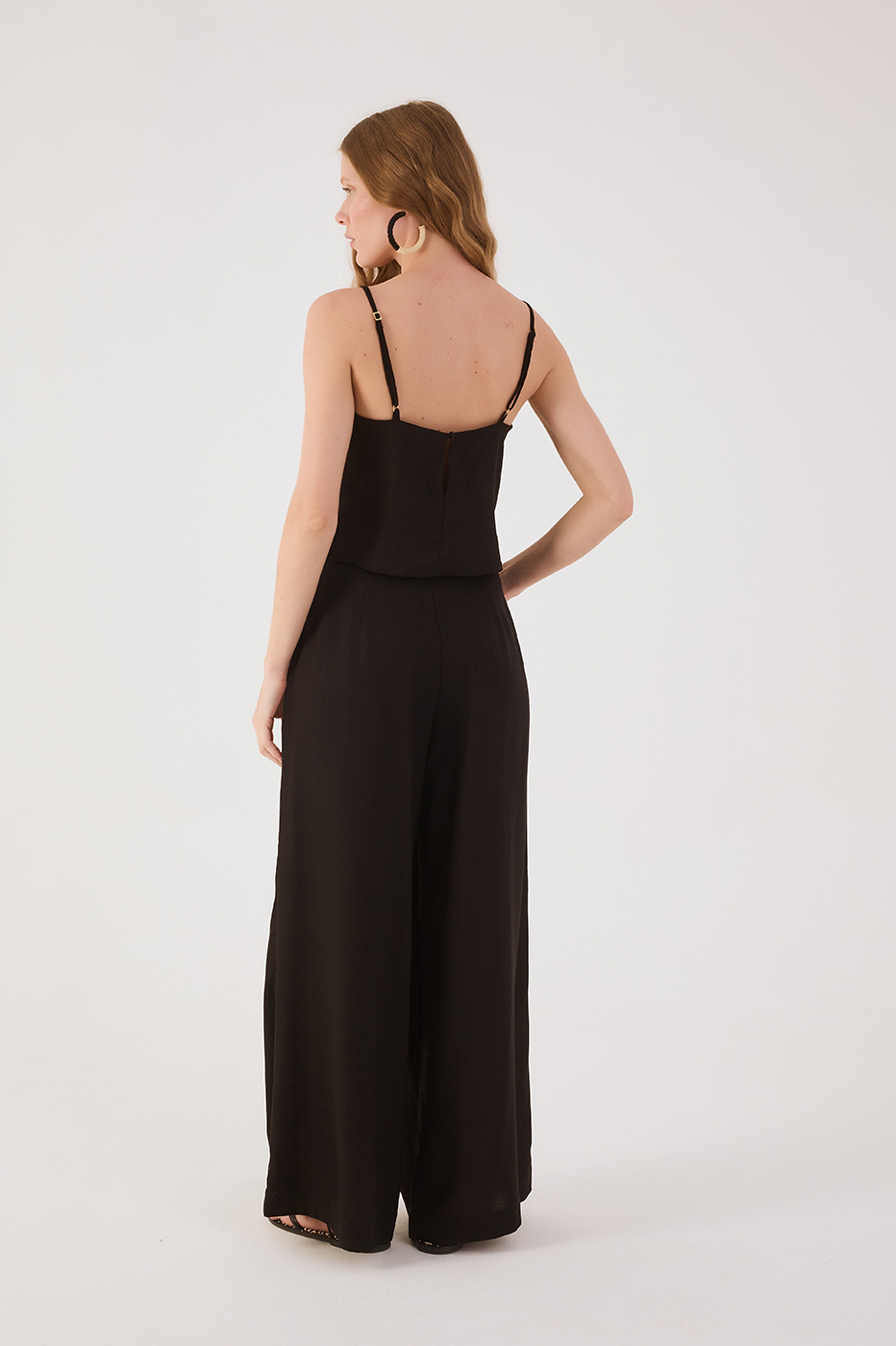 Black Pockets Wide-Leg Linen Pants_6