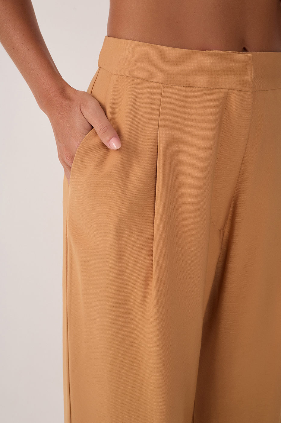 Pleated Lapel Pocket Pants