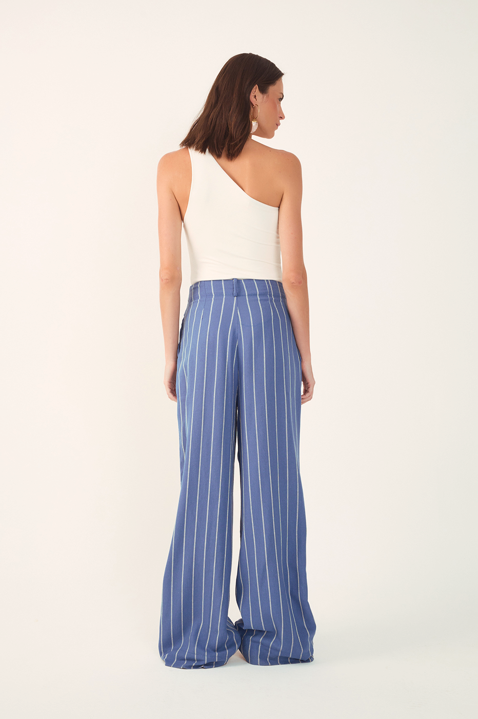 Blue Pleated Wide-Leg Linen Pants_6